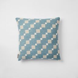 Contemporary merino wool cushions woven in England in a beautiful soft shade of Teal